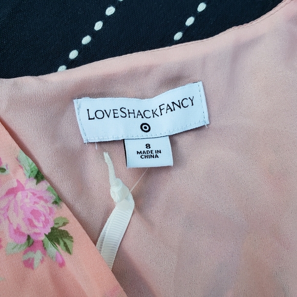 Loveshackfancy x Target| Fleur Dress Midi Ruffle Tiered Pink Floral NWT Size 8 - Picture 7 of 9